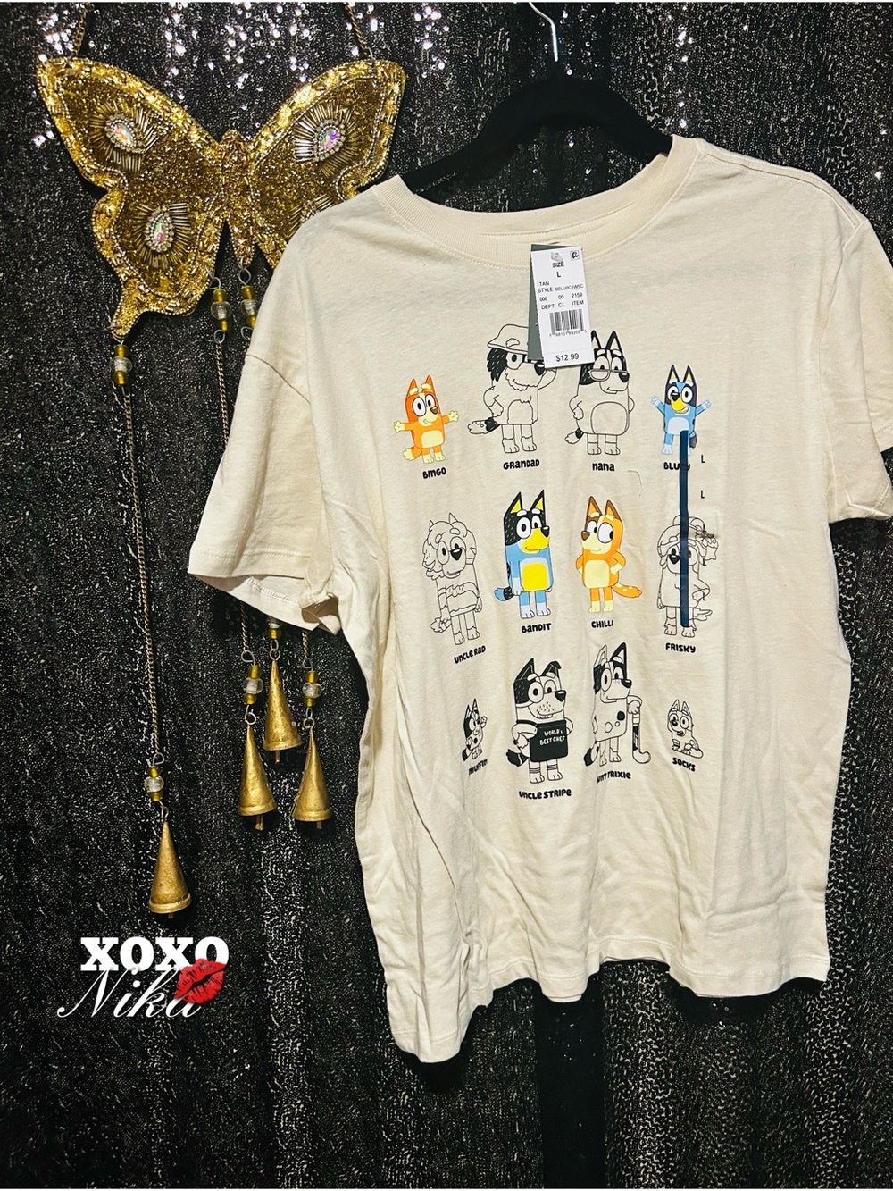 Bluey Character Short Sleeve Tee - Size Large